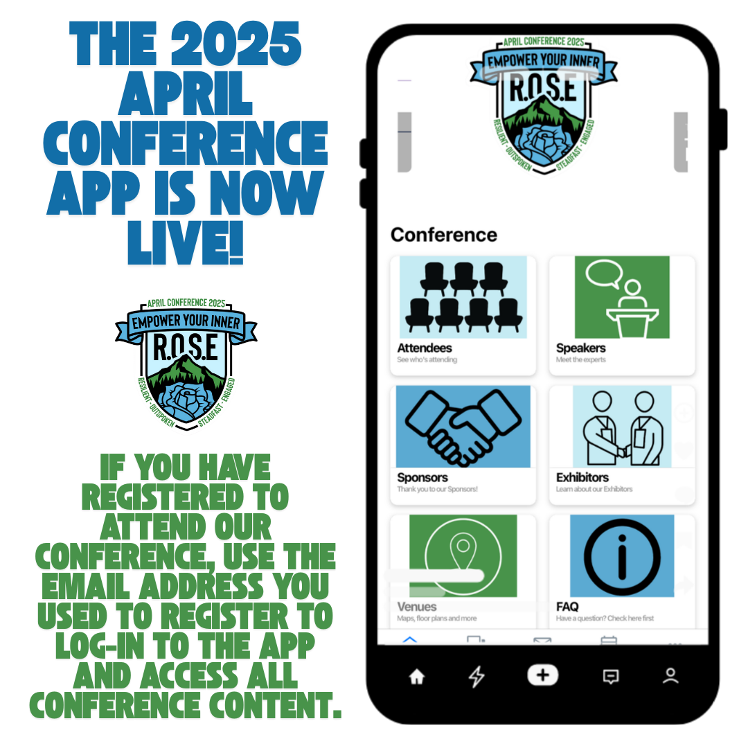 The 2025 APRIL Conference App is now Live. if you have registered to attend our conference, use the email address you used to register to log-in to the app and access all conference content. Screenshot of the homepage of the App.
