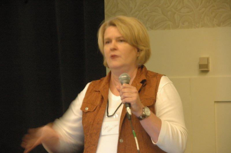 lady speaking into a microphone