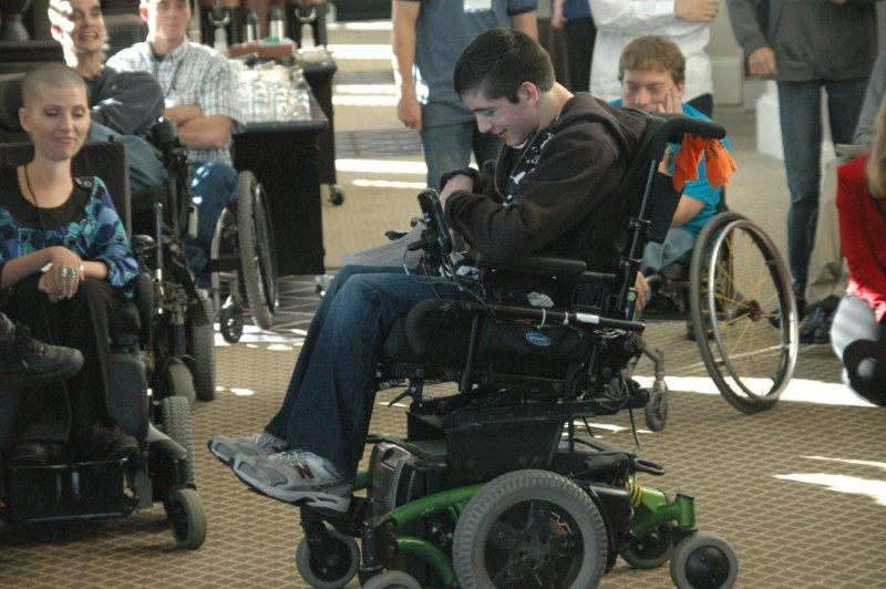 Young man at trhe exhibits