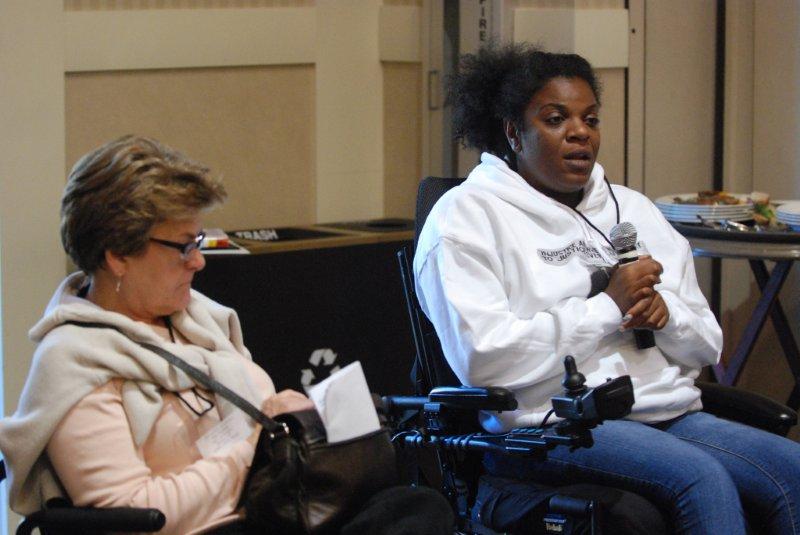 2 ladies in mobilty chairs